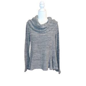 Anthro Postmark Gray Maurisa Cowl Neck Peplum Thermal Sweater Size S